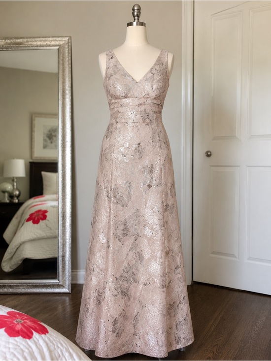 Theia Dresses & Skirts - Theia Blush Pink Metallic Maxi Gown